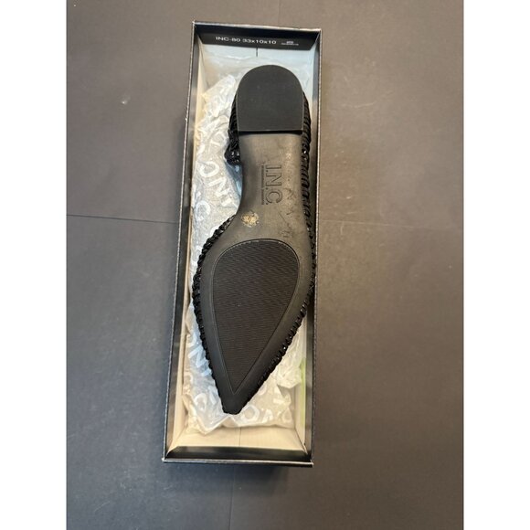 INC Womens Abronp Black Pointed-Toe Flats Size 5 Woven Design Slip-On Style - Picture 2 of 4